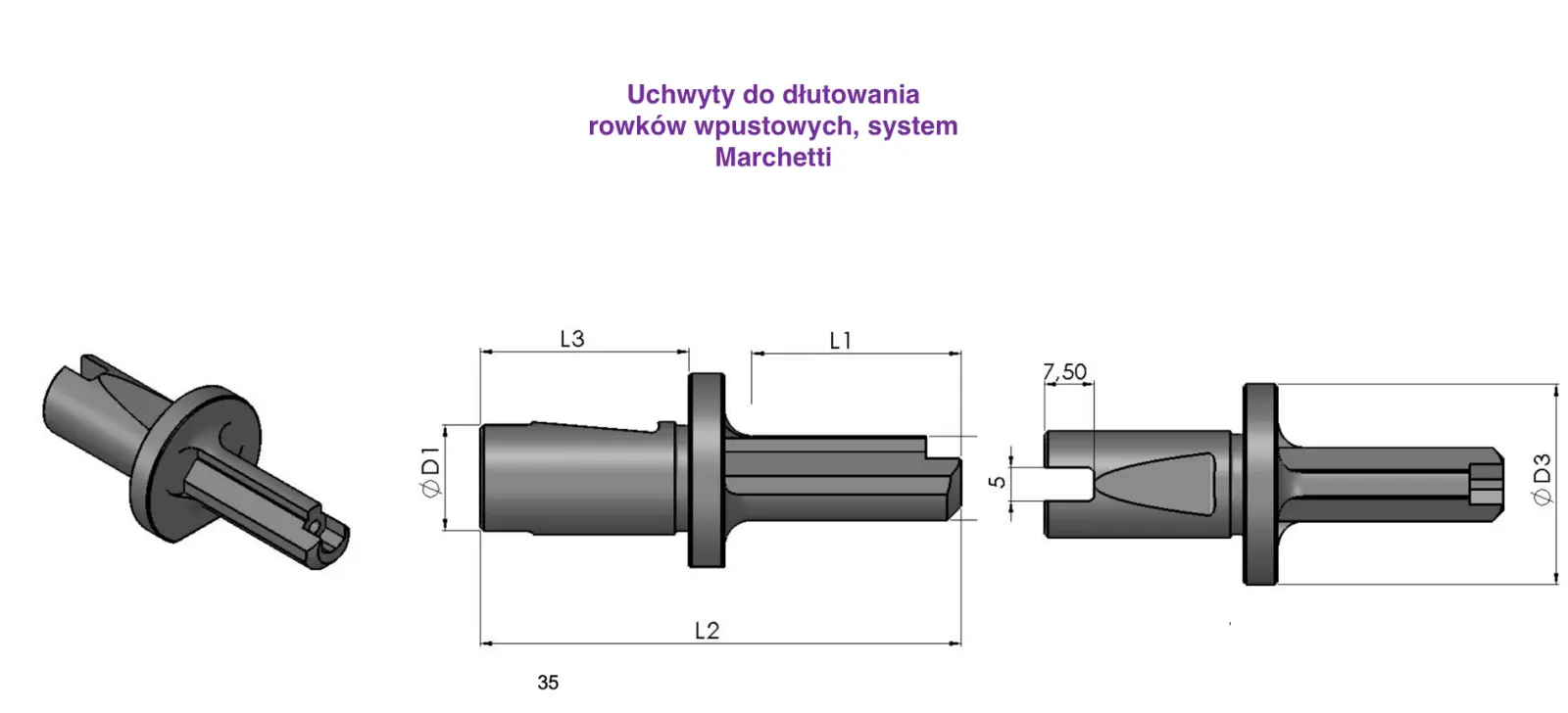 Uchwyty do dłutowania rowków wpustowych do systemów MT Marchetti